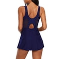 thumbnail image 3 of Traje de baño Zando de cintura alta con falda azul marino S, 3 of 7