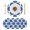 Blue, variant on Dahlia Flower Round 15 Inch Placemats Set of 6, Farmhouse Botanical Blue Grey Floral HeatResistant Non Slip Place Mats for Dining Table, Wipeable Braided Kitchen Table Mats for Housewarming