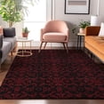 thumbnail image 5 of HomeRoots 665222 8 x 10 ft. Red & Black Medallion Washable Machine Made Rectangle Area Rug with UV Protection, 5 of 9