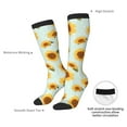 thumbnail image 6 of Fotbe Vintage White Polka Dot Sunflower print Women's Men's Novelty Crew Socks Cotton Socks Knee High Socks for Walking,Running,Nurses,Pregnancy, 6 of 8