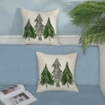 thumbnail image 4 of Christmas Pillow Covers 18x18 Set of 2 Christmas Decor Linen Pillowcase Buffalo Plaid Christmas Trees Green Throw Pillows Winter Farmhouse Holiday Decor Outdoor Cushion Covers for Couch Home, 4 of 6