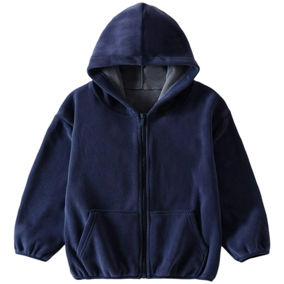 REDARER Kids Reversible Hoodie Jacket, Double Sided Coat for All Seasons, Warm Soft Outerwear for Outdoor Play,Size:5-6 Years
