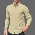 thumbnail image 4 of Polo Shirts for Men Peach Long Sleeve Top Casual T Shirt for Men Long Sleeve Running Shirts Athletic Tops Athletic Shirt Fitted Beach Tee under Scrub Polyester Spandex Top S T Yellow 4XL, 4 of 4