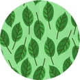 thumbnail image 1 of Ahgly Company Tapis Rond Lavable en Machine Intérieur Transitionnel Vert, 6 Pieds Rond, 1 of 7