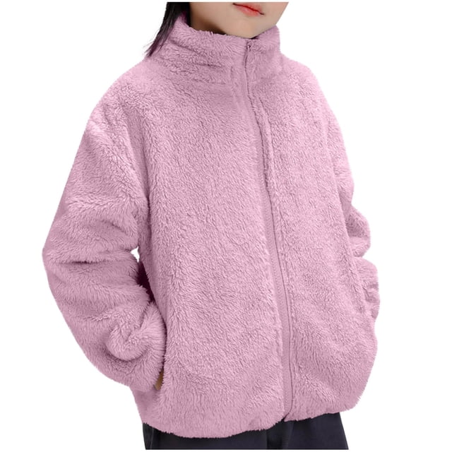 Haut à Fermeture Éclair à Manches Longues Uni à la Mode pour Enfants Unisexe Veste Chaude Décontractée niños niñas ropa