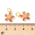 thumbnail image 3 of Brass Micro Pave Cubic Zirconia Pendants Flower Charms Rack Plating Lasting Plated Cadmium Free & Lead Free with Jump Ring Pale Violet Red 14.5x12.5x4.5mm Hole: 4.5mm, 3 of 3