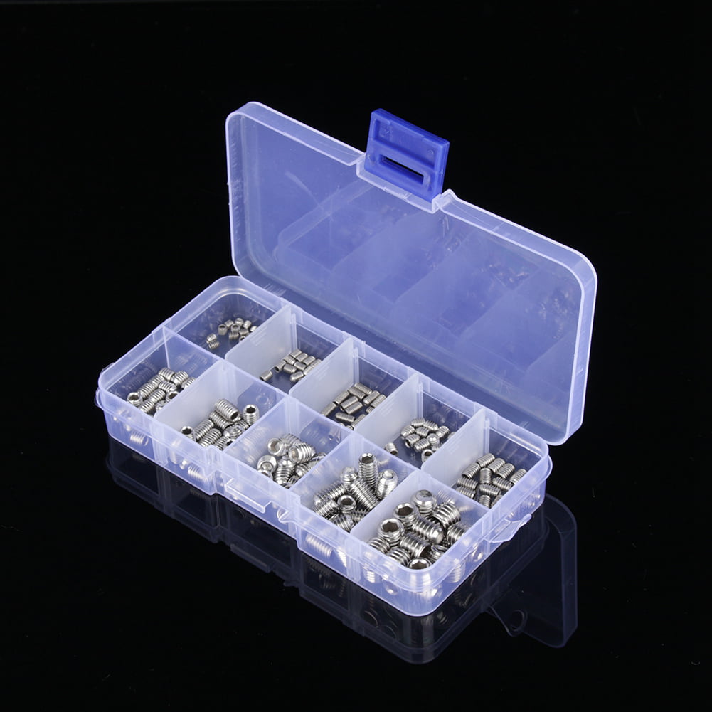 200 ASSORTED A2 STAINLESS STEEL SOCKET CUP POINT GRUB SCREWS M3 M4 M5 M6 M8 KIT 