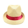 thumbnail image 2 of Classic Natural Fedora Straw Hat - Different Colors, 2 of 3