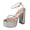 Silver, variant on Bridal Glitter Rhinestones Platform Chunky High Heels Dress Sandals for Women Bride Wedding Sparkly Sexy Open Square Toe Block Heeled Pumps Dressy Sandals Silver Size 8
