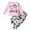 Pink, variant on Bibifish Little Girls 2 Piece Pajama Set Pink Top With Cow Print And Wide Leg Pants Elastic Waist Kids Sleepwear Relaxing Playful Outfit Set