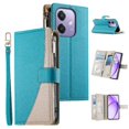 thumbnail image 1 of Funda cartera GANGXUN para OPPO A40 5G , cuero PU con tarjetero, cremallera, correa de mano, soporte y protección 378°, 1 of 6
