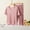 Pink, variant on ZZwxWA Pajamas Set for Women Casual Short Sleeves Sleepwear and High Waist Pants Summer Loose Comfy 2 Piece Loungewear Sets