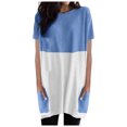 thumbnail image 2 of Honeeladyy Women's Short Sleeve Lightweight Casual Loose Long Tunic Dress With Pockets Dresses for wife, 2 of 6