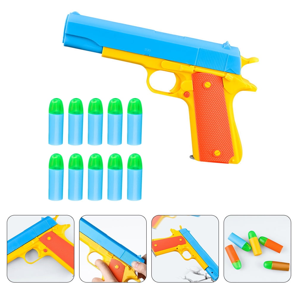 Random Color Details about   1 Set of Simulation Shooter Toys Kid Shooting Toy with 10 Bullets 