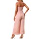 thumbnail image 3 of INSPIRE CHIC Mono de verano sin mangas de corte, smock y pierna ancha para mujer en color rosa M, 3 of 6