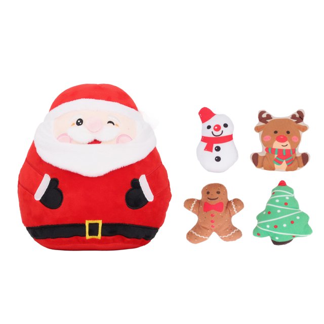 Juguetes de peluche navideños, lindo e innovador 5 en 1, alce, hombre de jengibre, muñeco de nieve, árbol de Navidad, juguetes de peluche de Papá Noel