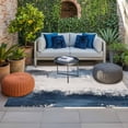 thumbnail image 2 of Navy Blue Grey Outdoor Rug for Patio/Deck/Porch, Non-Slip Large Area Rug 6 x 9 Ft, Modern Abstract Art Retro Indoor Outdoor Rugs Washable Area Rugs, Reversible Camping Rug Carpet Runner, 2 of 8