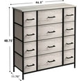 thumbnail image 4 of Sorbus Dresser with 12 Faux Wood Drawers - Storage Unit Organizer Chest for Clothes - Bedroom, Hallway, Living Room, Closet, & Dorm Furniture - Steel Frame, Wood Top, & Easy Pull Fabric Bins, 4 of 7