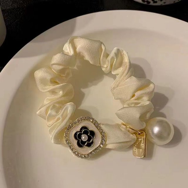Anillo para el cabello con forma de camelia francesa Advanced Sense, anillo para el intestino delgado, tendón de goma, cuerda para el cabello para mujer, cuerda para el cabello con cola de caballo,