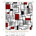 thumbnail image 2 of Modern Geometric Shower Curtain, Red and White Plaid Shower Curtain for Bathroom with 12 Hooks, Polyester Textured Fabric Washable Shower Curtains Sets Decorative Waterproof Bath Curtain, Checkered, 2 of 6