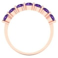 thumbnail image 5 of 1.19 ctw Wedding Band for Women - 18K Rose Gold Natural Amethyst Stackable Eternity Ring, 5 of 6