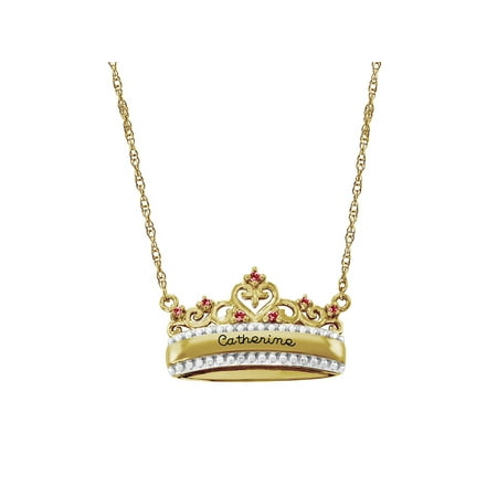 Personalized Engraved Keepsake Personalized Family Jewelry Maia Birthstone Women's Necklace, 18 available in Valadium, Silver Plus, 10kt and 14kt Yellow and White Gold ()