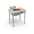 thumbnail image 2 of MooreCo Hard Plastic Student Desk Set of 2 Adjustable Height Rectangle Maple, 2 of 3