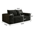 thumbnail image 6 of 63" 2Setaser Sofa,Corduroy Fabric,Deep Seat Couches,Comfy Loveseat Sofa,No Assembly,1pcs for Living room, Bedroom,Conference room ,Apartment,Black, 6 of 10