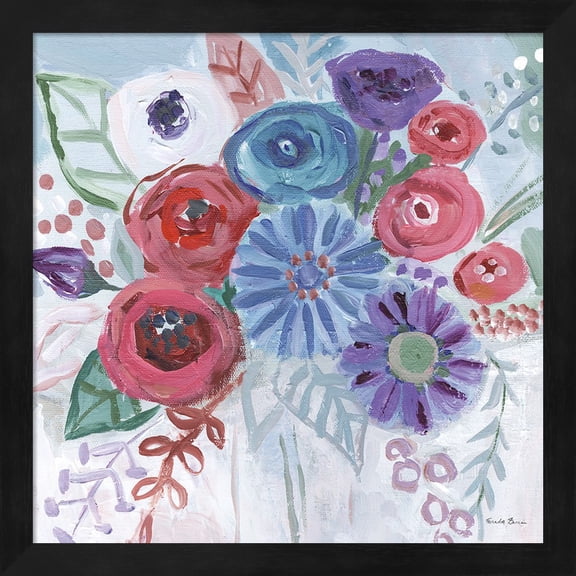 Floral Jewels II by Farida Zaman, Framed Wall Art, 13.25W x 13.25H