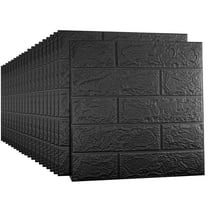 20 PCS Black 3D Sound Proof Foam Panels for Walls, 29 sq.feet Coverage Printable Wallpaper Sticker with Self-Adhesive Waterproof Brick PE Foam Wall Paper Peel and Stick Modern for Interior Room Decor