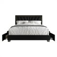 thumbnail image 3 of Home Design Valdez Full Upholstered Storage Platform Bed Frame with Gold Aluminum Trim and Four Under-Drawers, Black, Easy Assembly, 3 of 6