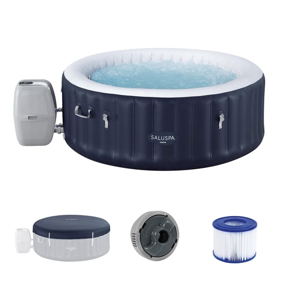 Bestway SaluSpa Miami 2-4 Person Inflatable Hot Tub, Round Energy-Efficient Spa, 71"x26"