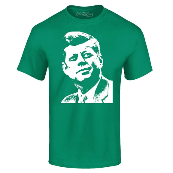 Shop4Ever Men's John F. Kennedy JFK 1960's President American Icon Graphic T-shirt Large Kelly