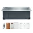 thumbnail image 5 of KFFKFF 27-inch Undermount Kitchen Sink, 304 Stainless Steel Undermount Single Bowl Basin with Various Accessories, Ideal for RV, Prep Kitchen, and Bar, 5 of 9