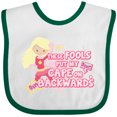 thumbnail image 3 of Inktastic These Fools Put My Cape on Backwards&reg; Pink Superhero Edition Girls Baby Bib, 3 of 4