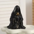 thumbnail image 4 of Halloween Ornament Gothic Style Mysterious Black Robe Design Evil Face Statue Halloween Theme Party Decoration, 4 of 7