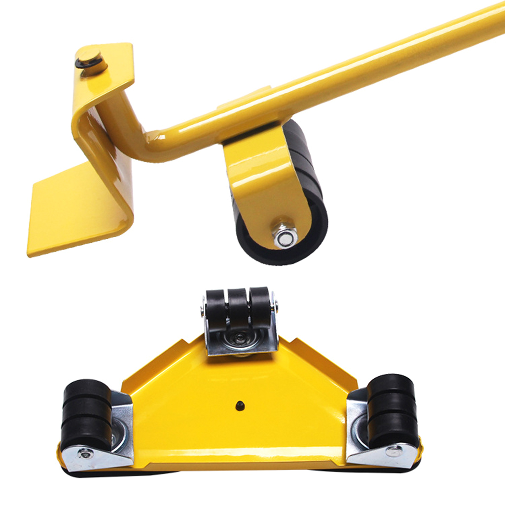 MOMOJIA Furniture Mover Tool Transport Lifter Heavy Stuffs Moving 4 Wheeled Roller Universal Pulley with 1 Bar Set Professional Device