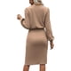 thumbnail image 4 of Vestido de ajuste de cintura vestido ajustado mangas farol fibra de poliéster transpirable color sólido casual para el trabajo ANGGREK  Otros, 4 of 5