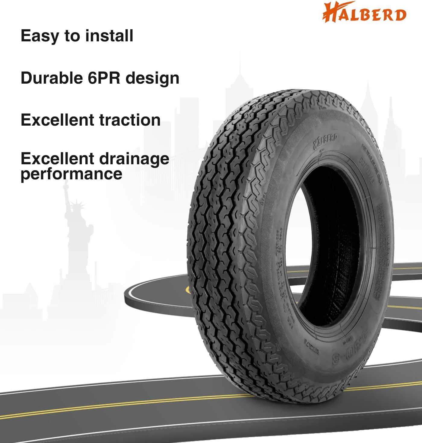 4.80x8 Trailer Tire Specs 4.80-8 Trailer Tire 6 Ply Load Range C Tubeless - Boat, Utility, & Highway Trailer Tyre Boat & Watercraft Trailers