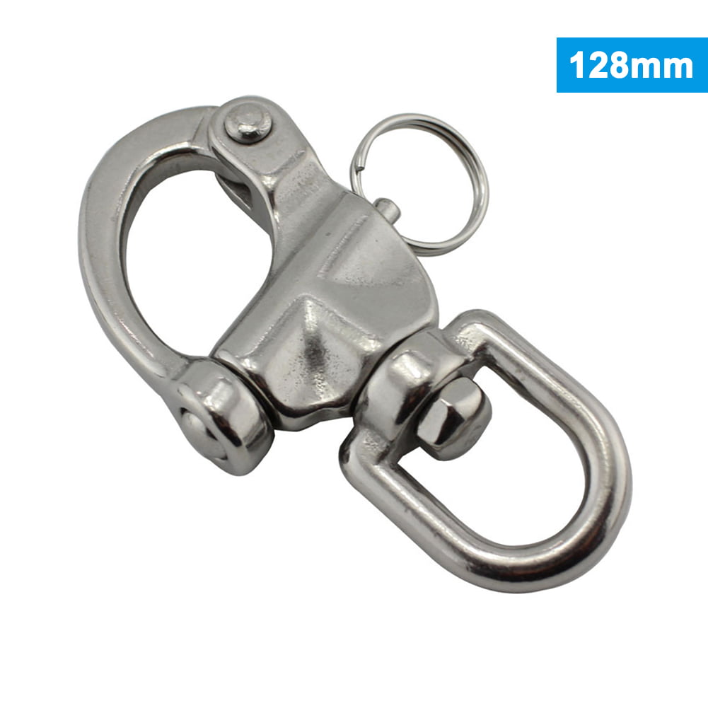 2packs Stainless Steel Swivel Snap Shackle Sailing Boat Yacht W/ Double Ring 