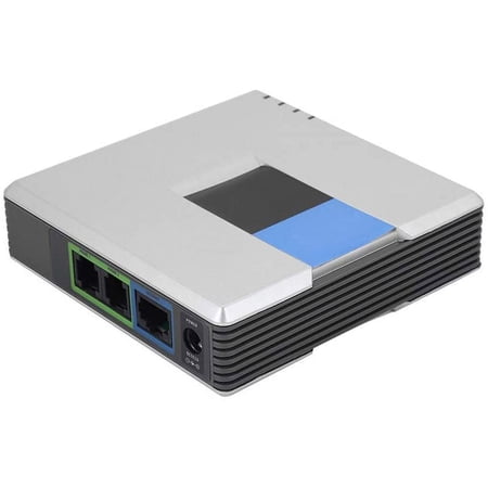 VOIP Gateway 2 Ports SIP V2 Protocol Internet Phone Adapter with Network Cable for PAP2T (US Plug)