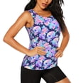 thumbnail image 2 of Balery pinkk flower crystal Skull Camiseta sin mangas estampada ligera para mujer, tops de entrenamiento sin mangas, camisetas de yoga transpirables de secado rápido.-X-Large, 2 of 7