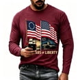 thumbnail image 4 of Mens 250 Anniversary USA Shirt Long Sleeve Graphic Tee American Flag Artwork Patriotic Independence Day Holiday Clothing, 4 of 4