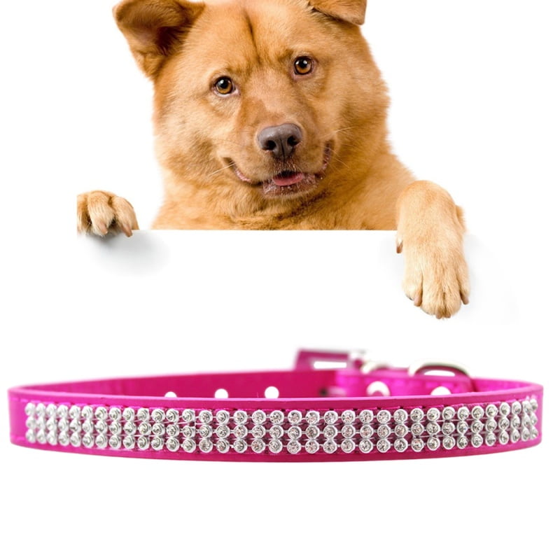 PU Diamond Studded Pet Collar Dog Collar Pet Products, Size M, 2