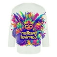 thumbnail image 3 of Jinhomg Holiday Graphic Tees for Men 2025 Novelty Funny Mardi Gras T-Shirts Big and Tall Casual Comfy 3/4 Sleeve Crew Neck Tops Carnival Party Wear Prime Deals Today White XXXXL, 3 of 4