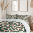thumbnail image 6 of Ambesonne Tropic Duvet Cover Set, Summer Banana Leaves Pattern, 2-Calking, Cream Jade Green and Coral, 6 of 7