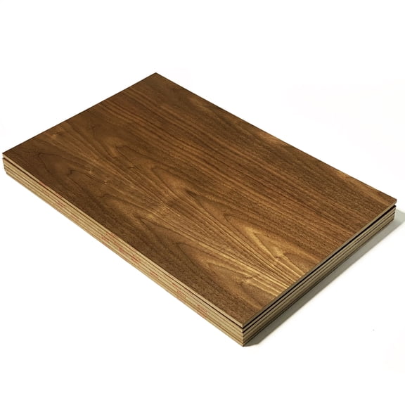 Walnut | 6 Sheets | 3.9mm 1/8th inch, 12”x19” Premium Finished Two Sided with MDF Core, Glowforge Ready | Walnut, Cherry, Maple, Oak, Alder, Pine, Cedar, Sapele, Mahogany, Hickory, Bamboo