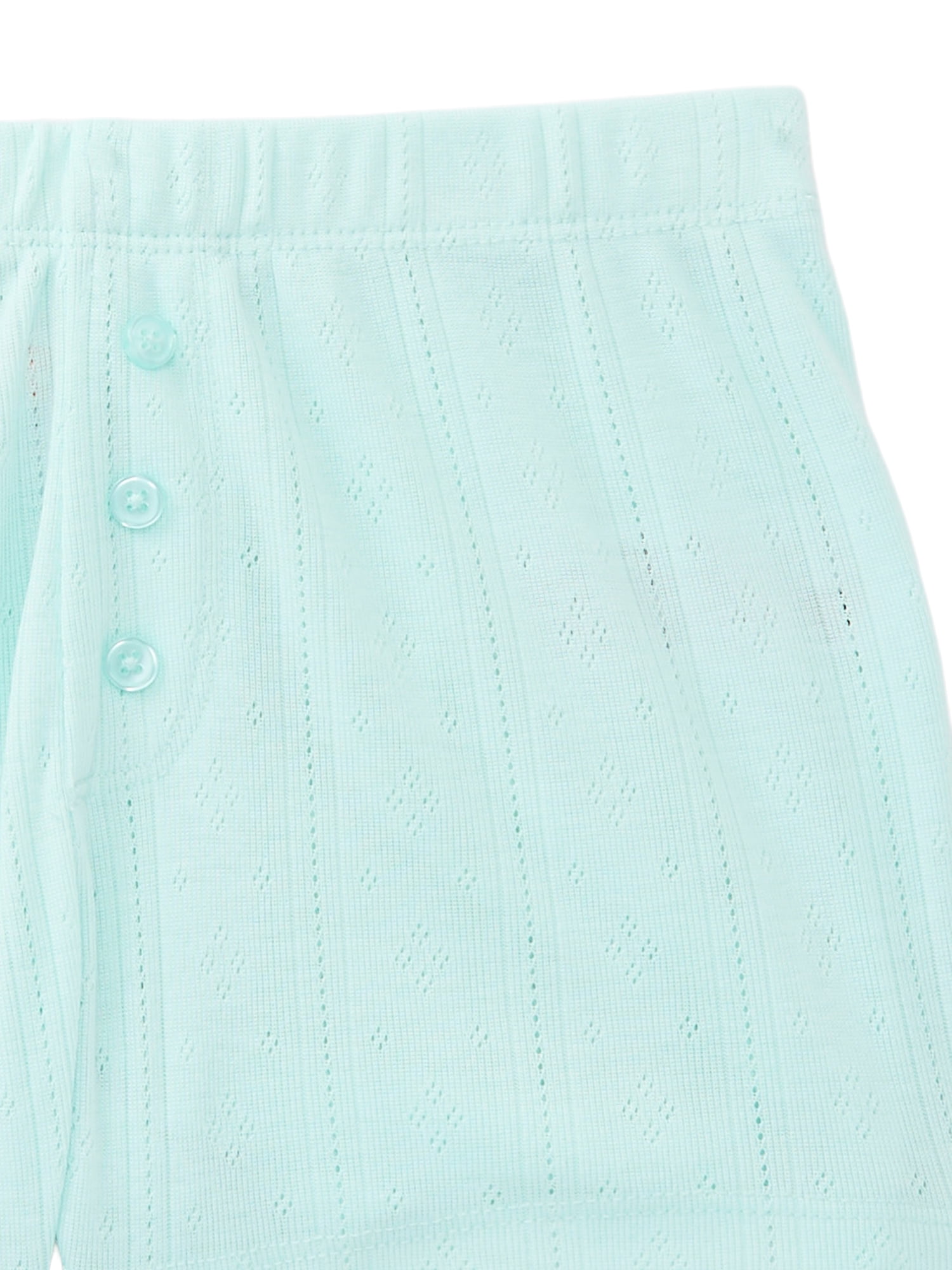 Wonder Nation Girls Pointelle Short Sleeve Top and Shorts Pajama Set, 2-Piece, Sizes 4-18