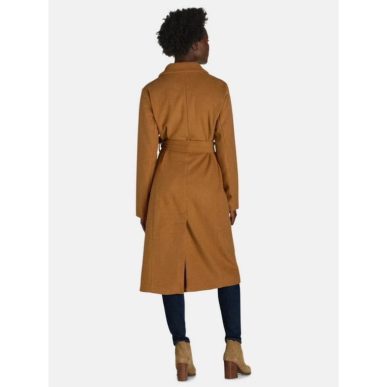 Jason Maxwell Women's and Women's Plus Long Coat with Tie Jason Maxwell Women's and Women's Plus Long Coat with Tie