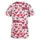 thumbnail image 5 of Uniformes médicos de San Valentín para mujer, modernos, con cuello en V y estampado de corazones, informales, de manga corta, para vacaciones, con bolsillos, 5 of 5